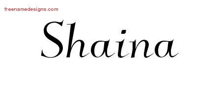 Elegant Name Tattoo Designs Shaina Free Graphic