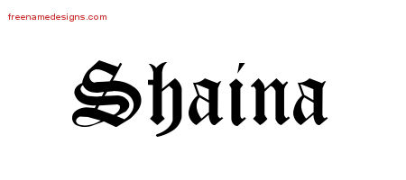 Blackletter Name Tattoo Designs Shaina Graphic Download