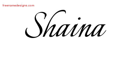 Calligraphic Name Tattoo Designs Shaina Download Free