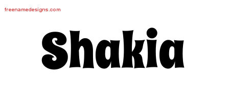 Groovy Name Tattoo Designs Shakia Free Lettering