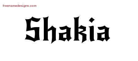 Gothic Name Tattoo Designs Shakia Free Graphic