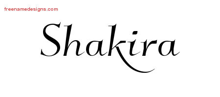 Elegant Name Tattoo Designs Shakira Free Graphic