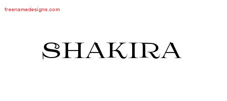 Flourishes Name Tattoo Designs Shakira Printable