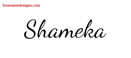 Lively Script Name Tattoo Designs Shameka Free Printout
