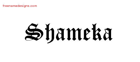 Blackletter Name Tattoo Designs Shameka Graphic Download