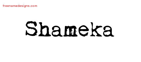 Vintage Writer Name Tattoo Designs Shameka Free Lettering