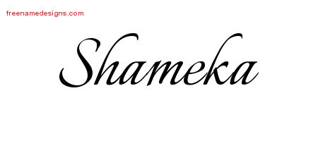 Calligraphic Name Tattoo Designs Shameka Download Free