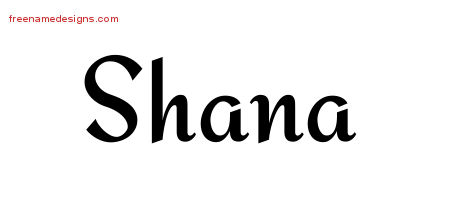 Calligraphic Stylish Name Tattoo Designs Shana Download Free