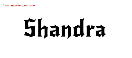 Gothic Name Tattoo Designs Shandra Free Graphic