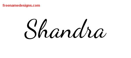 Lively Script Name Tattoo Designs Shandra Free Printout