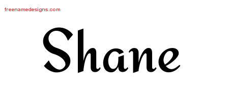 Calligraphic Stylish Name Tattoo Designs Shane Free Graphic