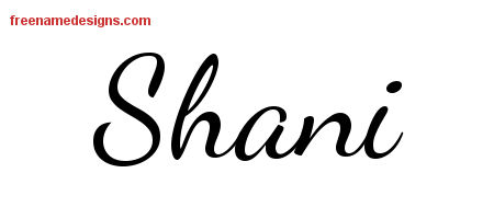 Lively Script Name Tattoo Designs Shani Free Printout