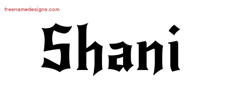 Gothic Name Tattoo Designs Shani Free Graphic