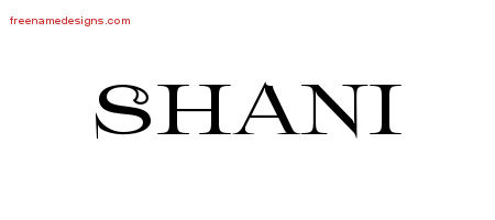 Flourishes Name Tattoo Designs Shani Printable