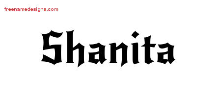 Gothic Name Tattoo Designs Shanita Free Graphic