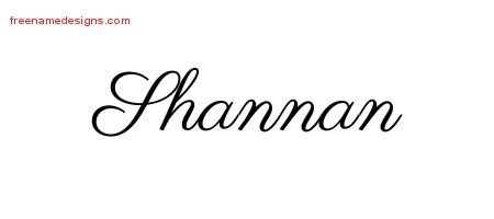 Classic Name Tattoo Designs Shannan Graphic Download