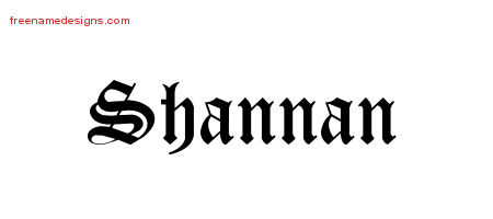 Blackletter Name Tattoo Designs Shannan Graphic Download