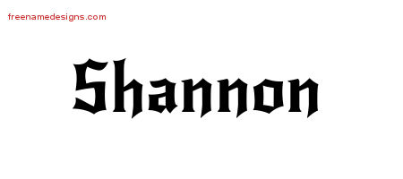 Gothic Name Tattoo Designs Shannon Download Free
