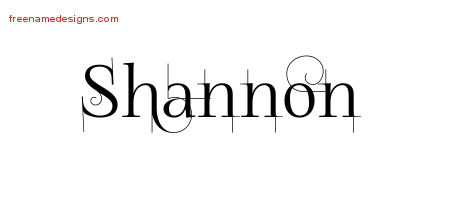 Decorated Name Tattoo Designs Shannon Free Lettering