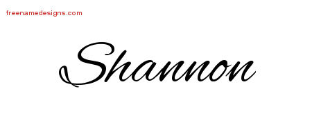 Cursive Name Tattoo Designs Shannon Download Free