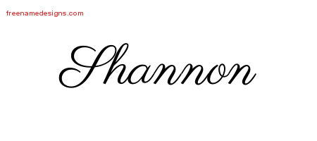 Classic Name Tattoo Designs Shannon Printable