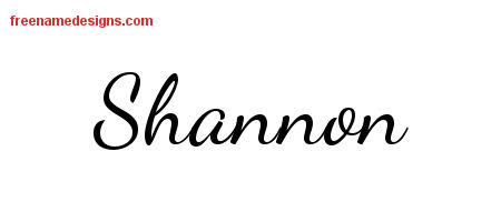 Lively Script Name Tattoo Designs Shannon Free Printout