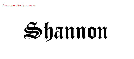 Blackletter Name Tattoo Designs Shannon Graphic Download