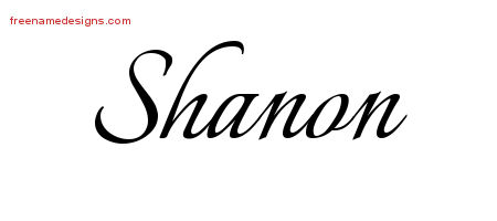 Calligraphic Name Tattoo Designs Shanon Download Free