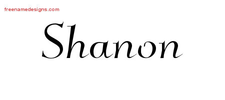 Elegant Name Tattoo Designs Shanon Free Graphic
