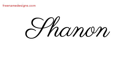 Classic Name Tattoo Designs Shanon Graphic Download