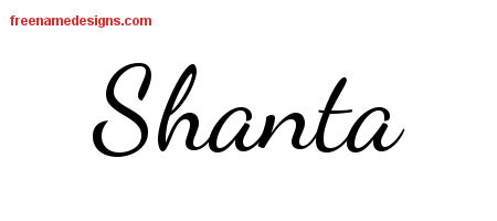 Lively Script Name Tattoo Designs Shanta Free Printout