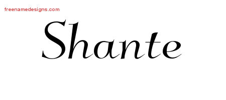 Elegant Name Tattoo Designs Shante Free Graphic