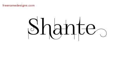 Decorated Name Tattoo Designs Shante Free
