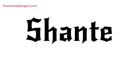 Gothic Name Tattoo Designs Shante Free Graphic