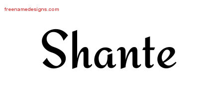 Calligraphic Stylish Name Tattoo Designs Shante Download Free