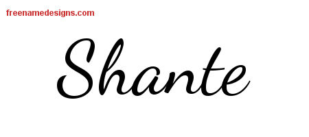 Lively Script Name Tattoo Designs Shante Free Printout