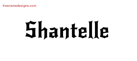 Gothic Name Tattoo Designs Shantelle Free Graphic