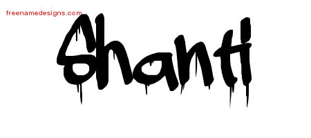 Graffiti Name Tattoo Designs Shanti Free Lettering