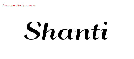 Art Deco Name Tattoo Designs Shanti Printable