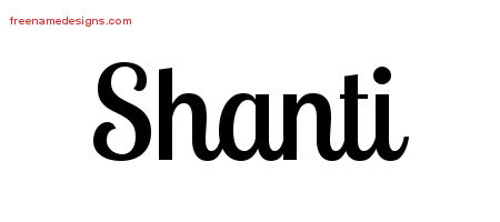 Handwritten Name Tattoo Designs Shanti Free Download