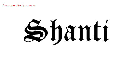 Blackletter Name Tattoo Designs Shanti Graphic Download