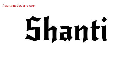 Gothic Name Tattoo Designs Shanti Free Graphic