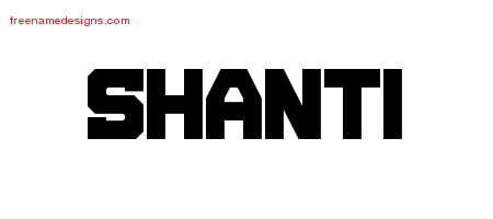 Titling Name Tattoo Designs Shanti Free Printout