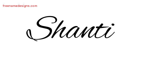 Cursive Name Tattoo Designs Shanti Download Free