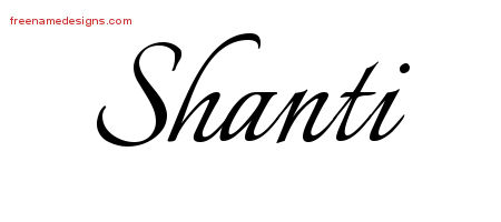 Calligraphic Name Tattoo Designs Shanti Download Free