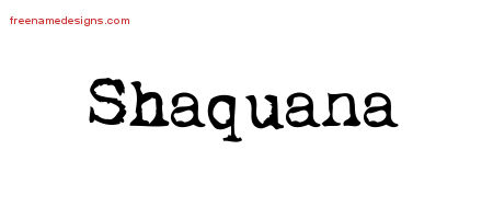 Vintage Writer Name Tattoo Designs Shaquana Free Lettering