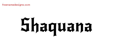 Gothic Name Tattoo Designs Shaquana Free Graphic