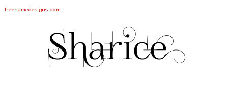 Decorated Name Tattoo Designs Sharice Free