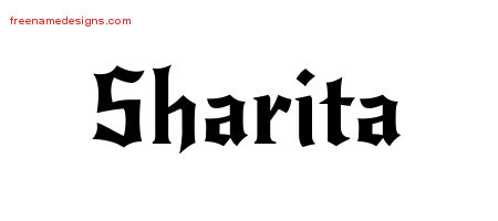 Gothic Name Tattoo Designs Sharita Free Graphic