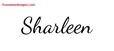 Lively Script Name Tattoo Designs Sharleen Free Printout